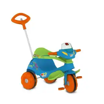 Triciclo velobaby g2 passeio e pedal azul - bandeirante