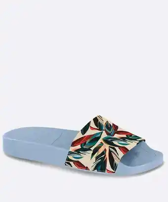 Chinelo slide feminino estampa folhas moleca