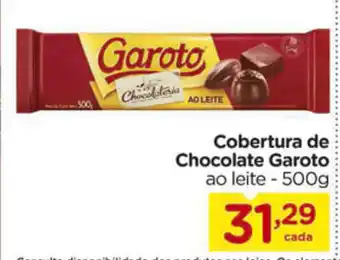 Carrefour Cobertura de Chocolate Garoto 500g oferta