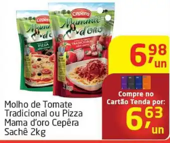 Tenda Atacado Molho De Tomate Tradicional Ou Pizza Mama D'oro Cepêra 2kg oferta