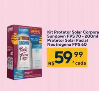 Coop Kit Protetor Solar Corporal Sundown Fps 70 200ml Protetor Solar Facial Neutrogena Fps 60 oferta