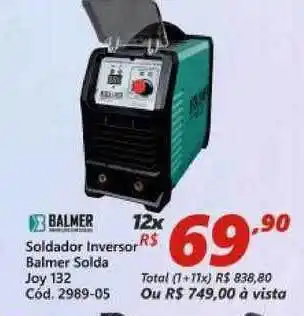 Lojas Becker Soldéador Inversor Balmer Solda Joy 132 oferta
