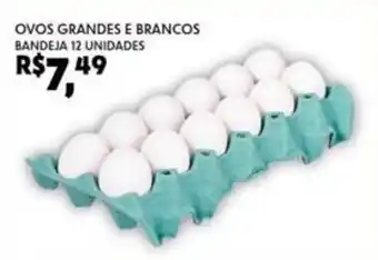 Ovos Grandes e Brancos 12 unidades