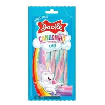 Bala docile canudinho color morango embalagem 70g