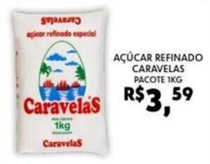 Acucar Refinado Caravelas pacote 1kg