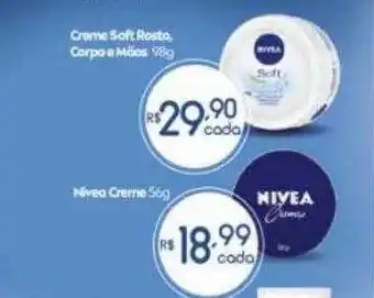 Creme soft rosto corpo e mãos nivea creme