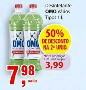 Supermercados Mundial Desinfetante Omo 50% Desconto Na 2a Unidade 1L oferta