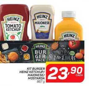 Kit burger heinz ketchup maionese mostarda