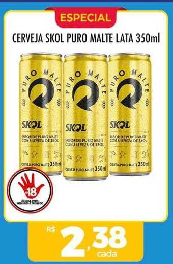 Supermercados Avenida Cerveja skol puro malte lata oferta