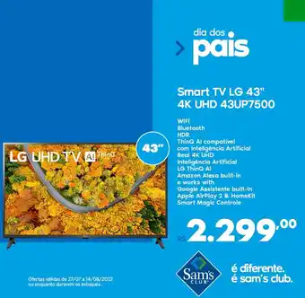 Sam's Club Smart TV LG 43" 4K UHD 43UP7500 oferta
