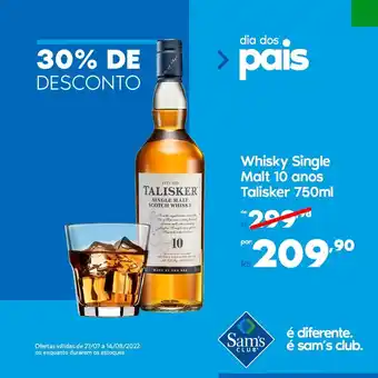 Sam's Club Whisky Single Malt 10 Anos Talisker 750ml oferta
