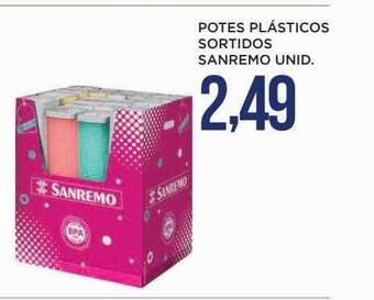 Apoio Mineiro Potes plásticos sortidos sanremo unid oferta