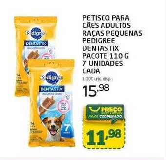 Cooper Petisco para cães adultos raças pequenas pedigree dentastix oferta