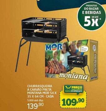 Cooper Churrasqueira a carvão preta montana mor oferta