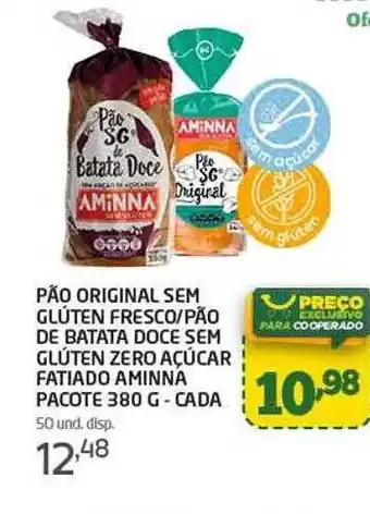 Cooper Pão original sem glúten fresco pkão de batata doce sem glúten zero açúcar fatiado aminna oferta