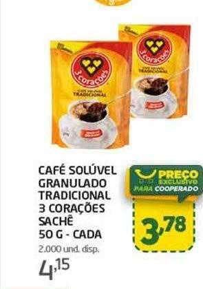 Cooper Café solúvel granulado tradicional 3 corações oferta
