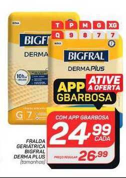Fralda geriatrica bigfral derma plus