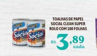 Bahamas Supermercados Toalhas de papel social clean super rolo oferta