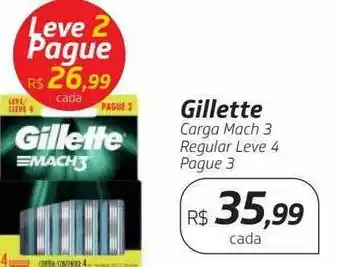 Drogal Gillette carga mach3 regular leve 4 pague 3 oferta