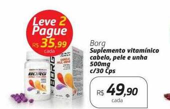 Drogal Borg suplemento vitamínico cabelo pele e unha oferta