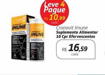 Drogal Cronovit imune suplemento alimentar 10 cpr efervescentes oferta