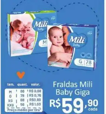 Farmácias Descontão Fraldas mili baby giga oferta