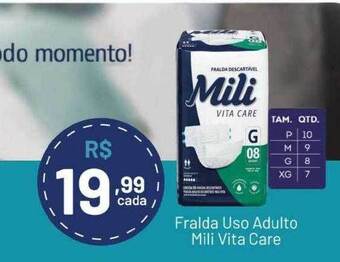 Farmácias Descontão Fralda uso adulto mili vita care oferta