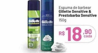 Espuma de barbear gillette sensitive & prestobarba sensitive