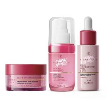 Eudora Combo niina skin: hidragel nutritivo 30ml + sérum facial 30ml + creme overnight 45g oferta