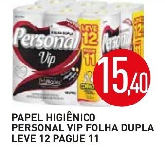 Calvo Atacadista Papel Higiénico Personal Vip Folha Dupla Leve 12 pague 11 oferta
