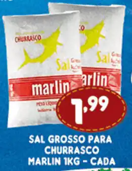 Supermercados Cristal Sal Grosso para Churrasco Marlin 1kg cada oferta