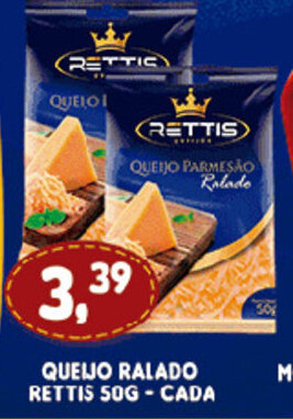 Supermercados Cristal Queijo Ralado Rettis 50g - cada oferta