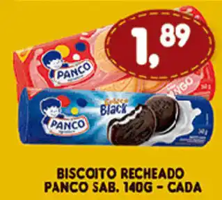 Supermercados Cristal Biscoito Recheado Panco Sab. 148g cada oferta