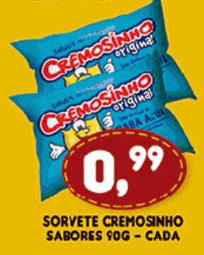Sorvete Cremosinho Sabores 90g cada