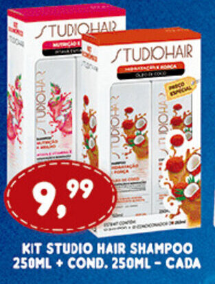 Supermercados Cristal Kit Studio Hair Shampoo 250ml + Cond. 250ml - cada oferta