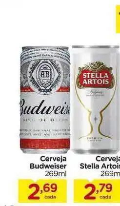 Carrefour Cerveja Budweiser Cerveja Stella Artois 269ml oferta