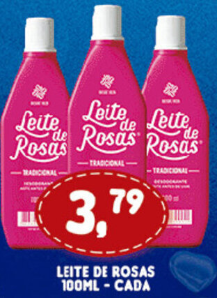 Supermercados Cristal Leite de Rosas 100ml cada oferta