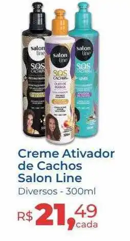 Creme ativador de cachos salon line