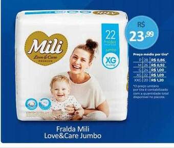 Hiper Farma Fralda mili love&care jumbo oferta