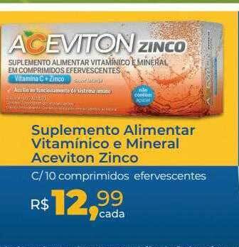 Suplemento alimentar vitaminico e mineral aceviton zinco