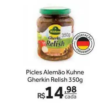 Verdemar Supermercado Picles Alemão Kuhne Gherkin Relish 350g oferta