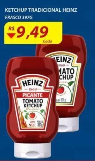 Assaí Atacadista Ketchup Tradicional Heinz 397g oferta