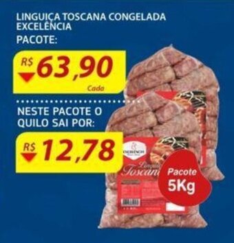 Assaí Atacadista Linguica Toscana Congelada Excelencia 1kg oferta