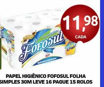 Papel higiênico fofosul folha simples