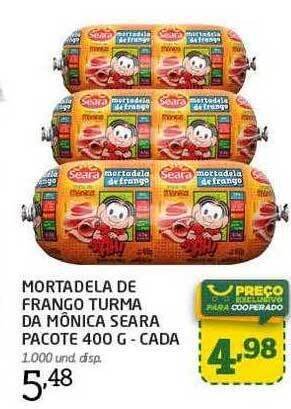 Cooper Mortadela de frango turma da mônica seara oferta