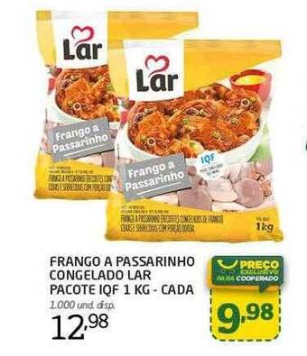 Cooper Frango a passarinho congelado lar pacote iqf oferta