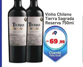 Vinho chileno tierra sagrada reserva 750ml