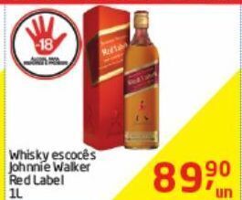 Tenda Atacado Whisky escocês johnnie walker red label 1l oferta