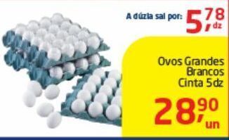 Tenda Atacado Ovos grandes brancos cinta 5dz oferta