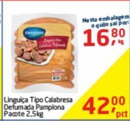 Tenda Atacado Linguiça calabresa pamplona 2.5kg oferta